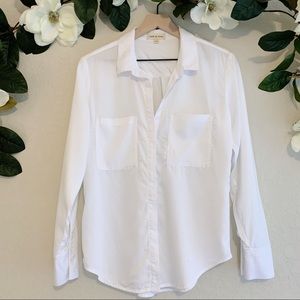 Cloth & Stone White Linen Dress Shirt